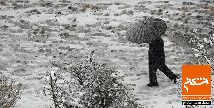 تصویر بارش باران و برف در ۱۵ استان کشور