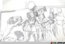 تصویر سنگ نگارۀ «سَرمشهد»، نمود اِقتدار شاهنشاه ساسانی