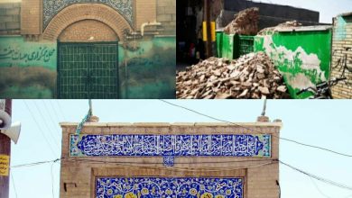 تصویر تخریب سردر مسجد اعظم سیرجان به بهانه مرمت!